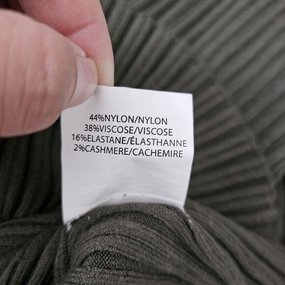 Ramy Brook Pilar Dress Large Green Cut Out Ribbed Knit Sweater Midi Cashmere - Picture 8 of 11